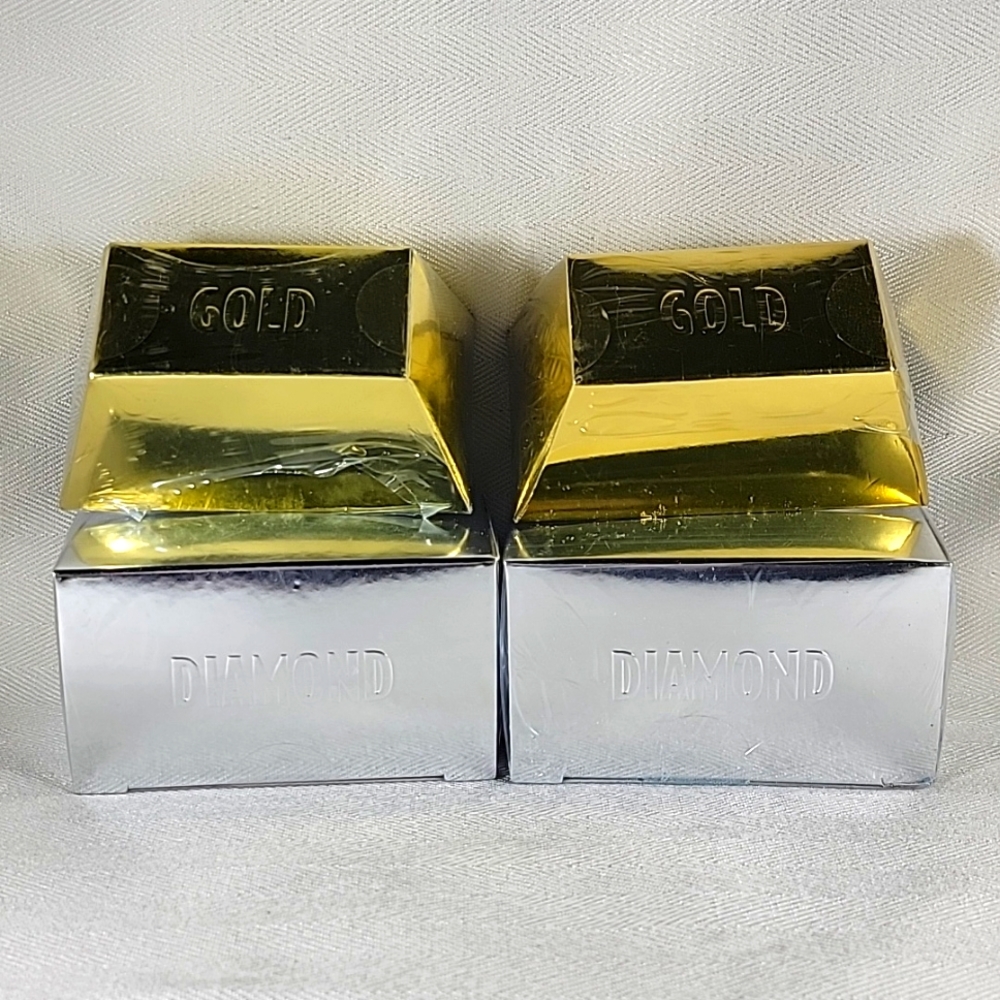2 GOLD & 2 DIAMOND mystery boxes - NIB stone crystal pyrite dig NIP